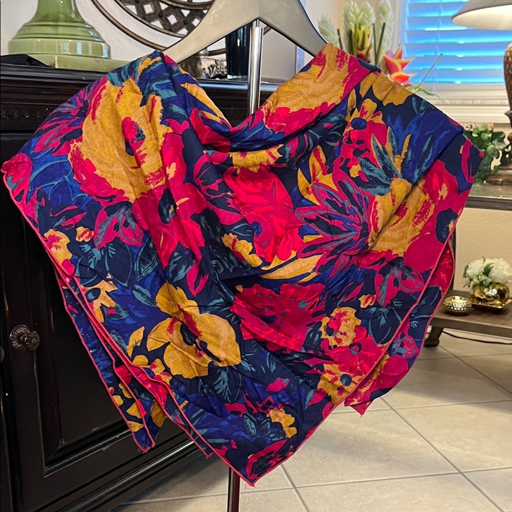 Floral Scarf with Vibrant Colors